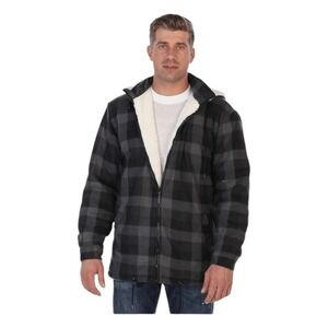 Gioberti‎ Faux Fur Lined Buffalo Plaid Flannel Shacket Jacket M